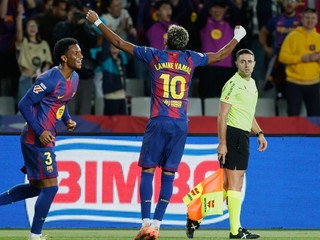 Lamine Yamal oslavuje gól.