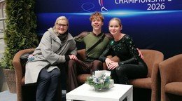 Lucia Štefanovová a Jacopo Boeris s trénerkou Luciou Kadlčákovou.