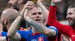 Ondrej Duda sa raduje po zápase základnej E-skupiny Slovensko - Rumunsko.
