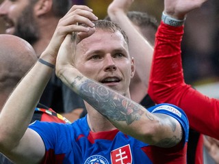Ondrej Duda sa raduje po zápase základnej E-skupiny Slovensko - Rumunsko.