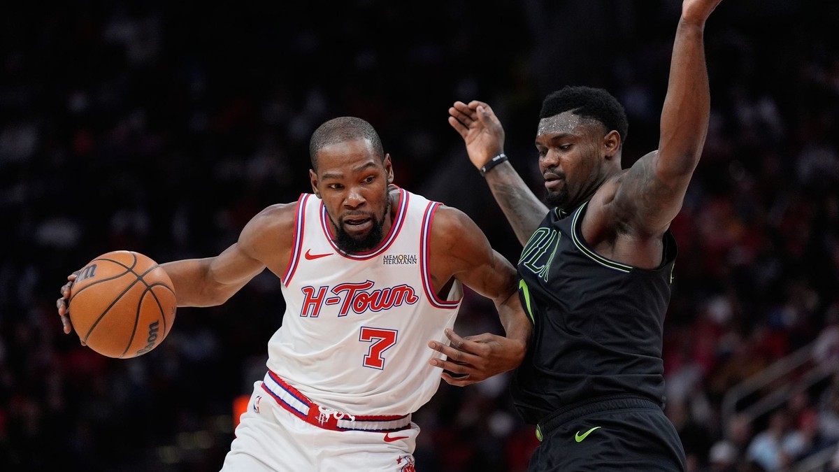 Kevin Durant (7) v drese Houstonu.