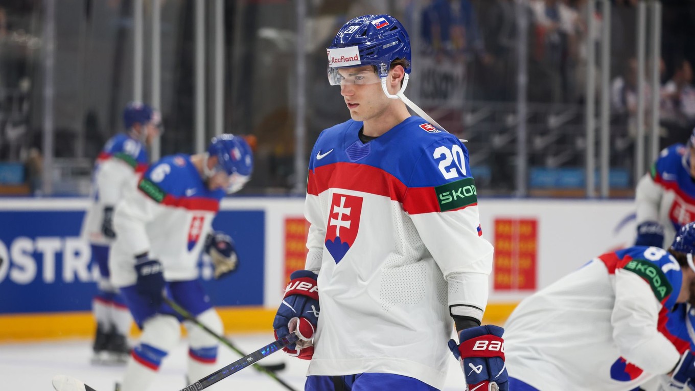 Juraj Slafkovský pred zápasom Slovensko - Kanada vo štvrťfinále MS v hokeji 2024.