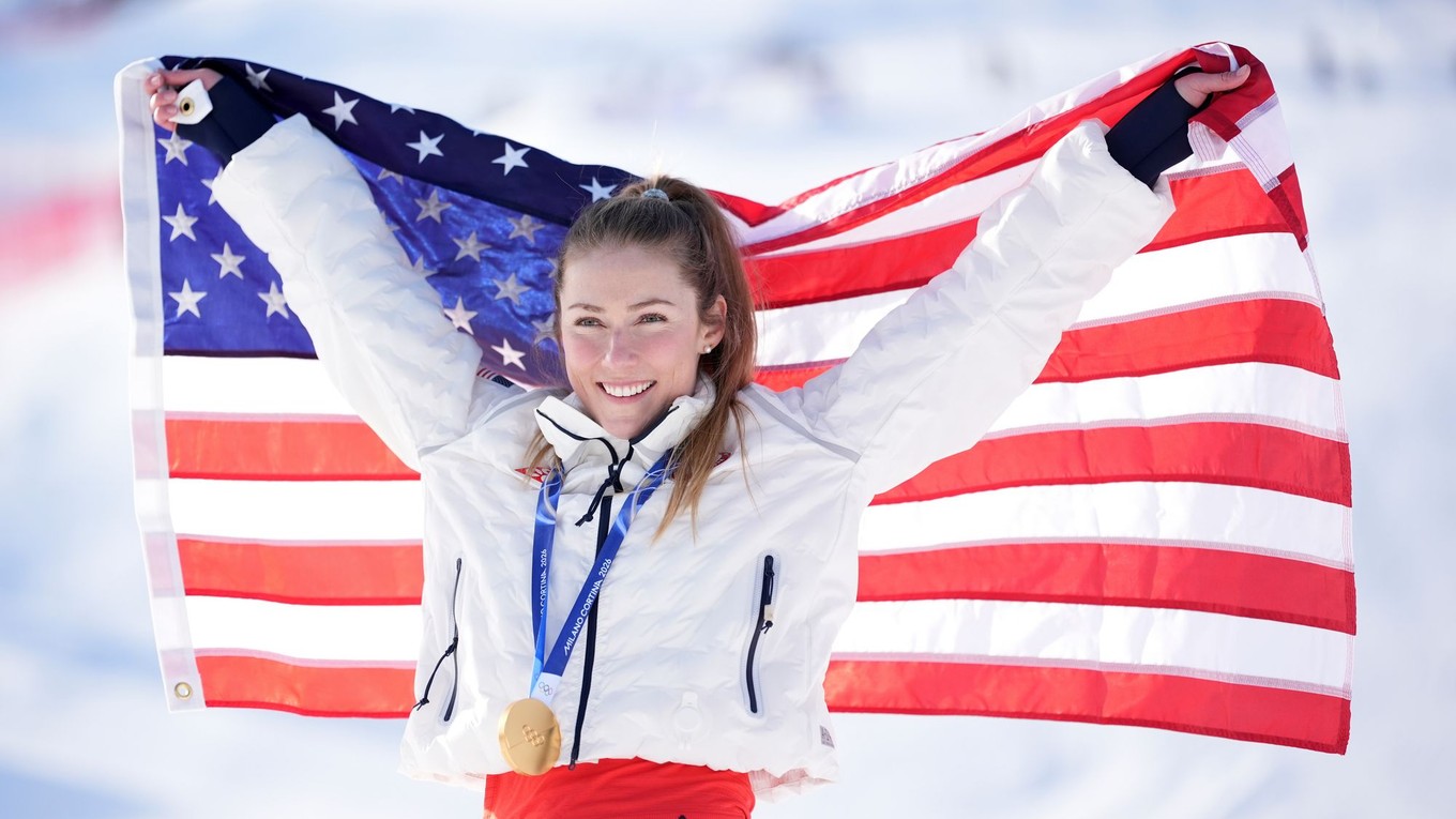 Mikaela Shiffrinová sa teší zo zlatej medaily v slalome na ZOH 2026