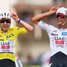 Tadej Pogačar (vľavo) a Isaac Del Toro v cieli kráľovskej 20. etapy Tour de France 2026.