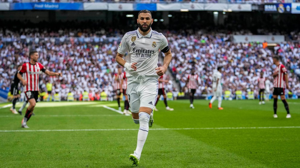 Francúzsky útočník Karim Benzema v drese Realu Madrid. 