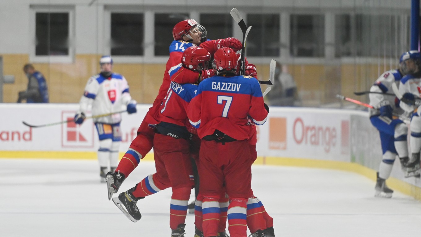 Ruskí hokejisti na turnaji Hlinka Gretzky Cup 2021.