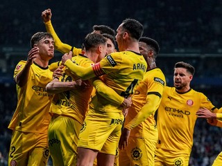 Hráči Girony sa tešia z gólu