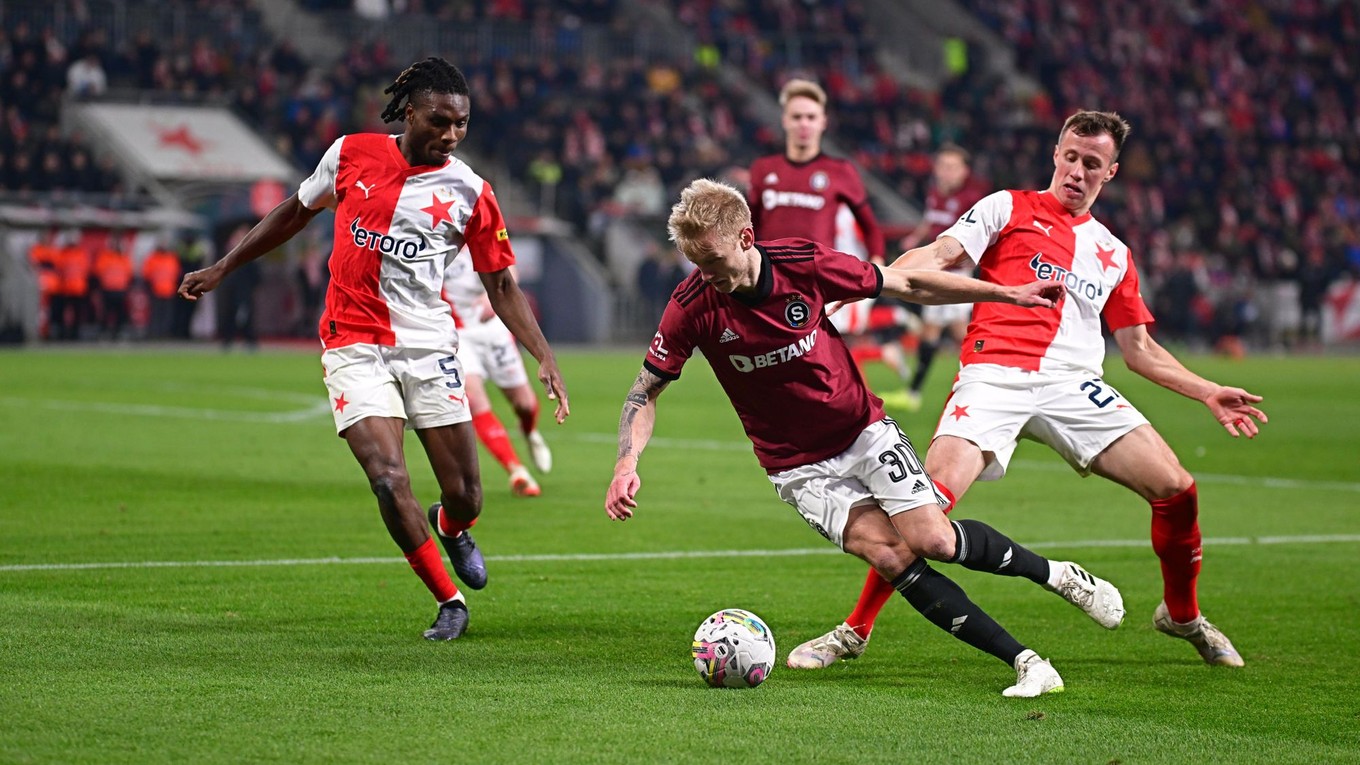 Fotka zo zápasu Slavia Praha - Sparta Praha.
