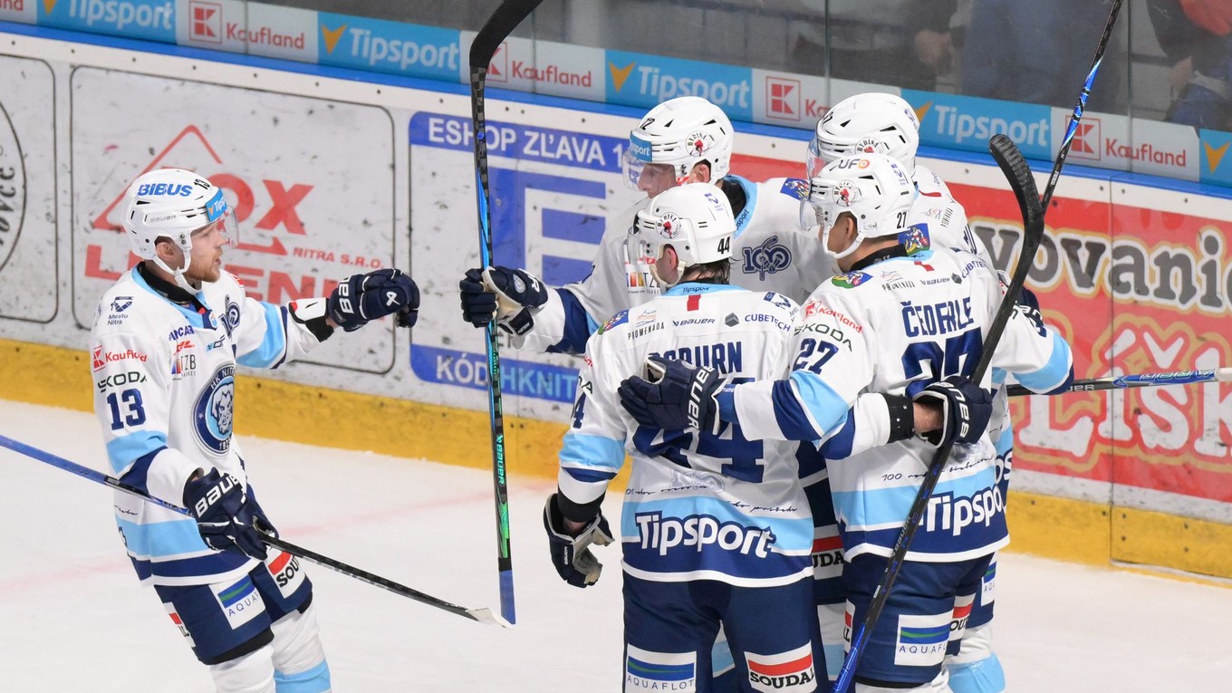 Radosť hráčov HK Nitra.