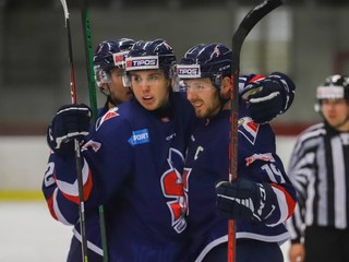 Hokejisti tímu Modré krídla Slovan.