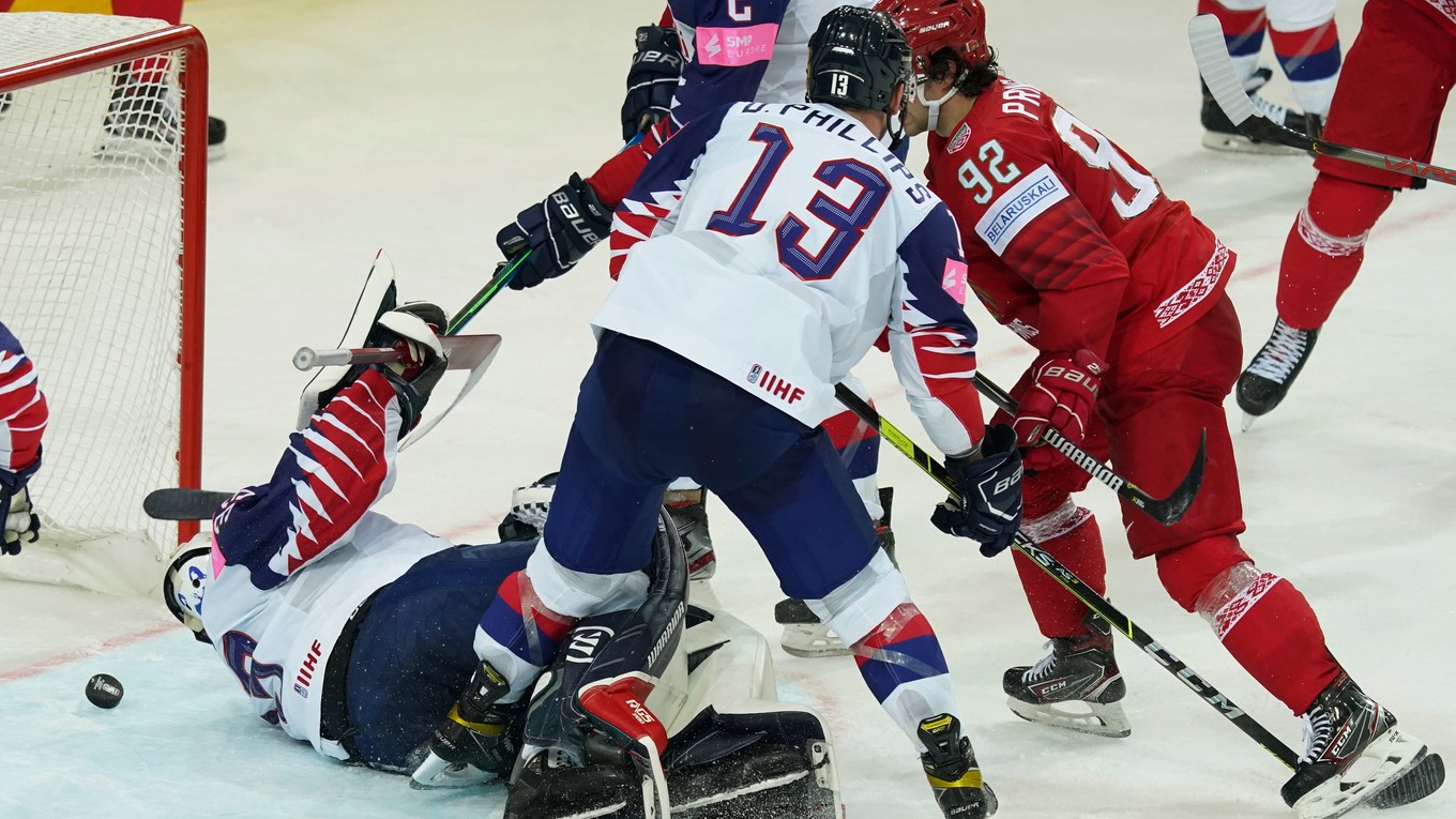 Zostrih a góly zo zápasu Bielorusko - Veľká Británia na MS v hokeji 2021.