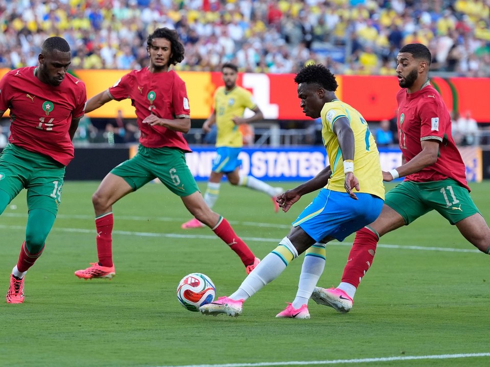 Vinicius Junior (7) v zápase Brazília - Maroko na MS vo futbale 2026.