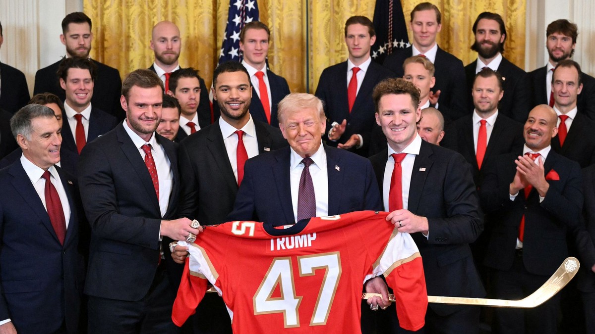 Donald Trump s hráčmi Floridy Panthers.