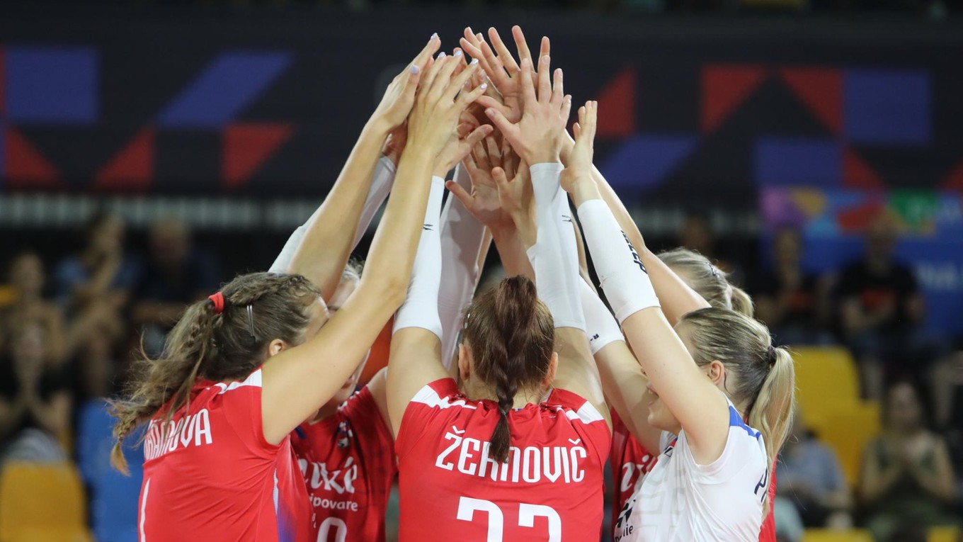 Momentka zo zápasu Slovensko - Bulharsko na ME vo volejbale žien 2023.