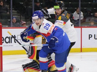 Fotka zo zápasu Slovensko - Nemecko na MS v hokeji hráčov do 20 rokov 2026.