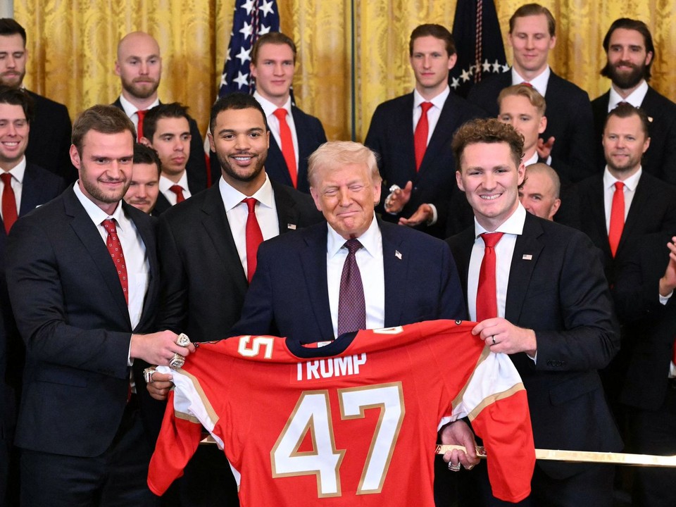 Donald Trump s hráčmi Floridy Panthers.
