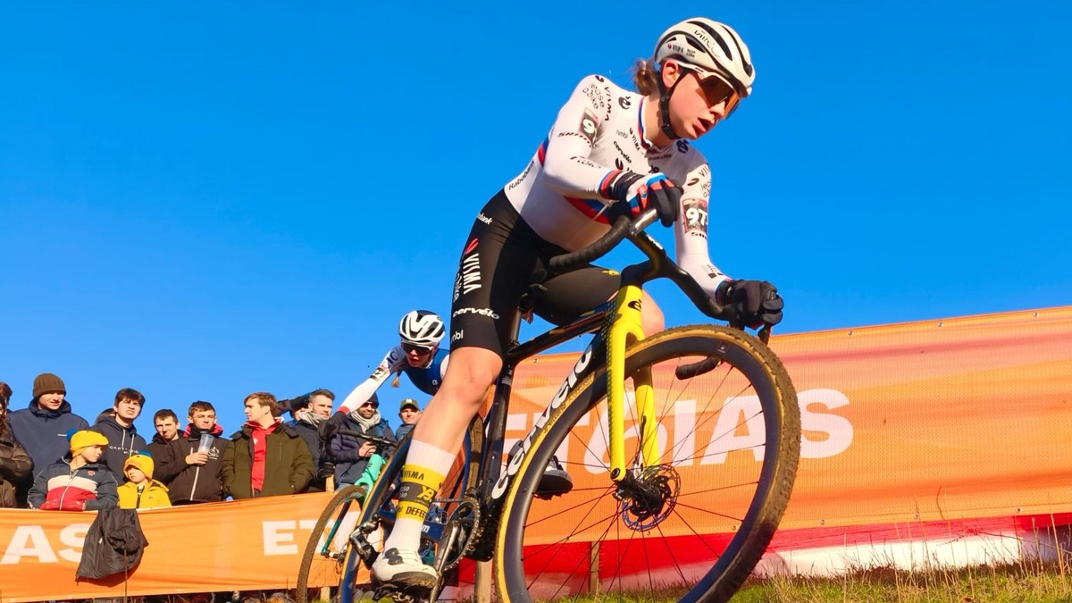 Viktória Chladoňová počas Svetového pohára v cyklokrose.