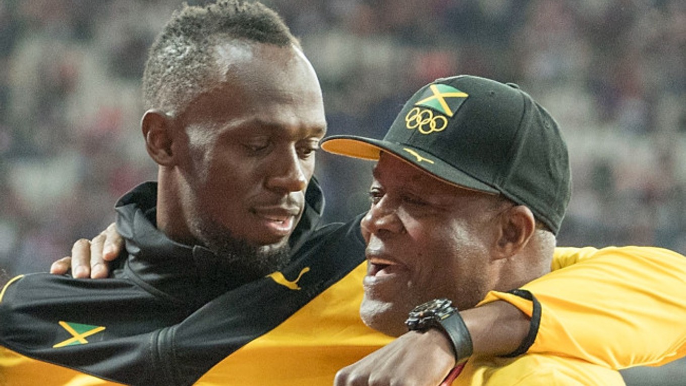 Usain Bolt a jeho otec Wellesley