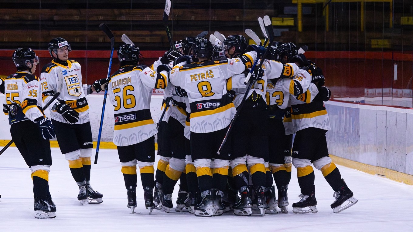 Radosť hokejistov TEBS Bratislava