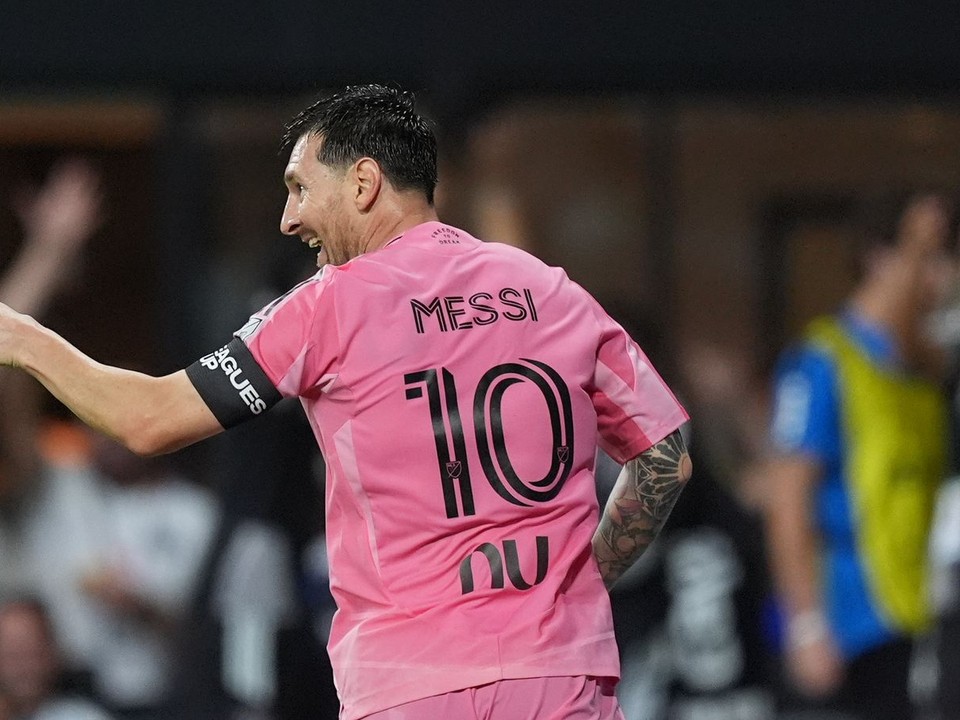 Futbalista Interu Miami Lionel Messi sa teší z gólu.