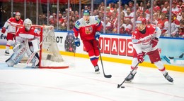 Fotka zo zápasu Česko - Dánsko na MS v hokeji 2025.