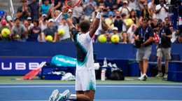 Flavio Cobolli oslavuje víťazstvo na US Open 2026.
