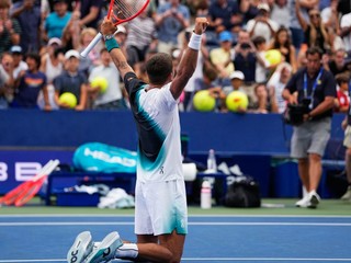 Flavio Cobolli oslavuje víťazstvo na US Open 2026.