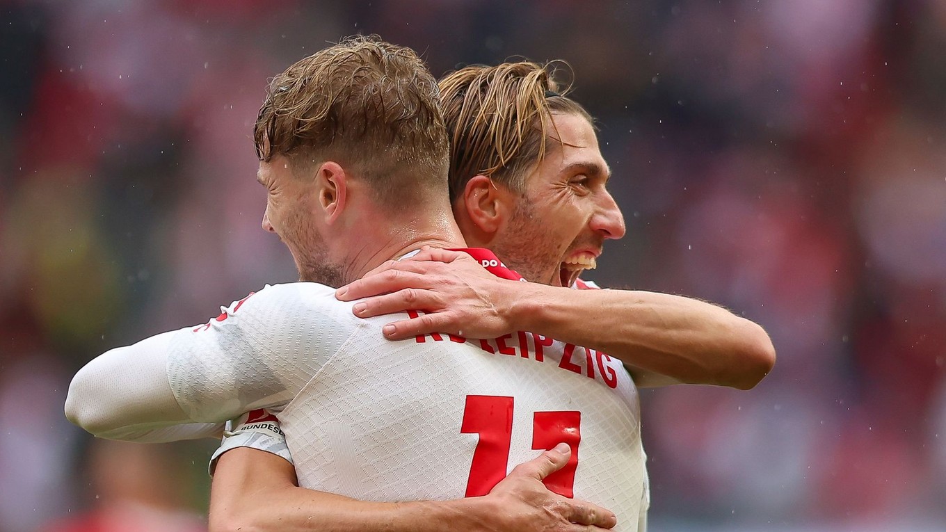 Kevin Kampl a Timo Werner z RB Lipsko.