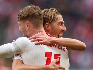 Kevin Kampl a Timo Werner z RB Lipsko.