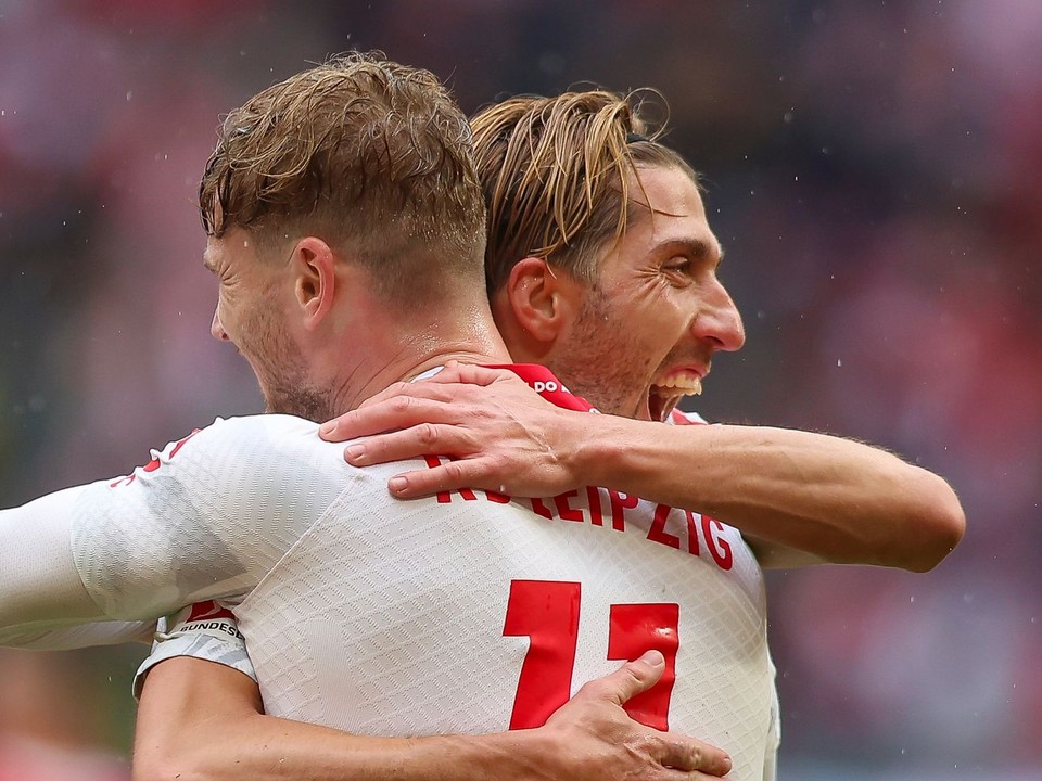 Kevin Kampl a Timo Werner z RB Lipsko.