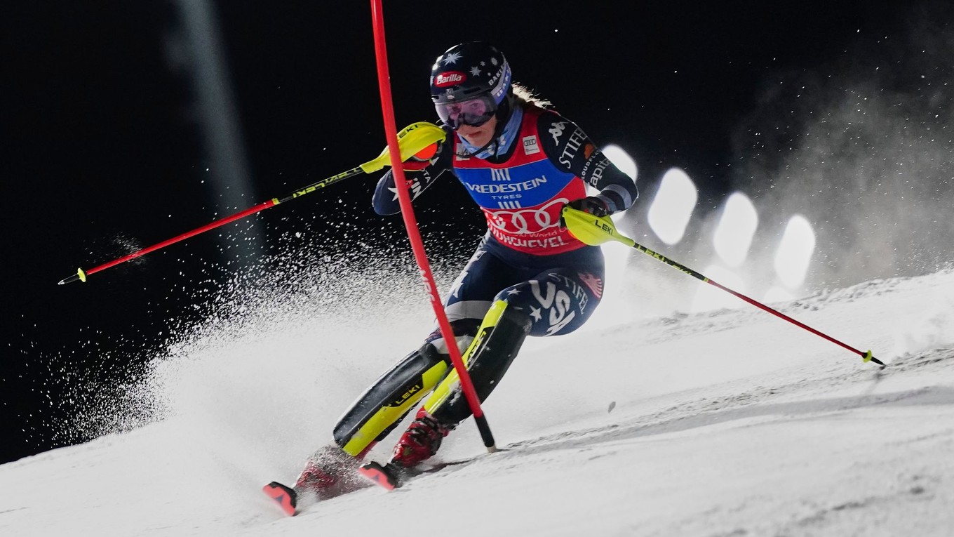 Mikaela Shiffrinová počas slalomu žien vo francúzskom Courcheveli.