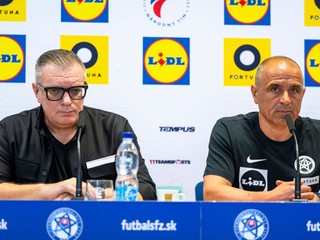 Ján Kováčik a tréner futbalovej reprezentácie SR Francesco Calzona. 