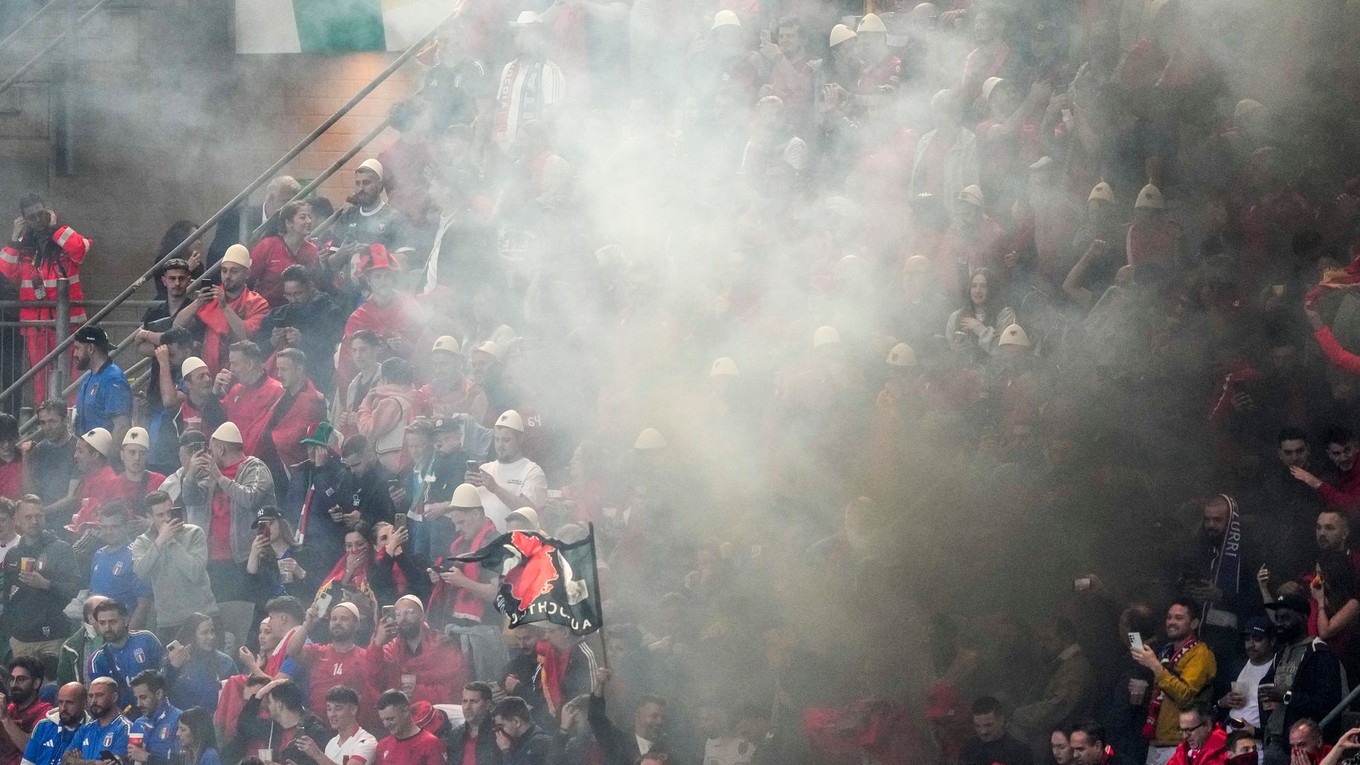 Fanúšikovia Albánska. 