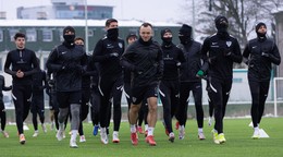 Futbalisti MŠK Žilina počas prvého tréningu v zimnej príprave na jarnú časť futbalovej Niké ligy.