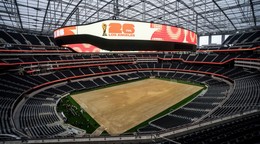 Pohľad na štadión SoFi Stadium v meste Inglewood v štáte Kalifornia.