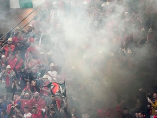 Fanúšikovia Albánska. 