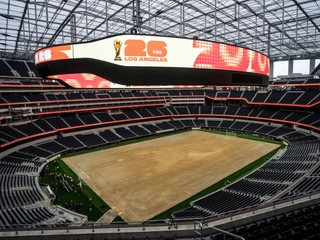 Pohľad na štadión SoFi Stadium v meste Inglewood v štáte Kalifornia.