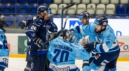 Momentka zo zápasu základnej časti medzi Popradom a Nitrou.