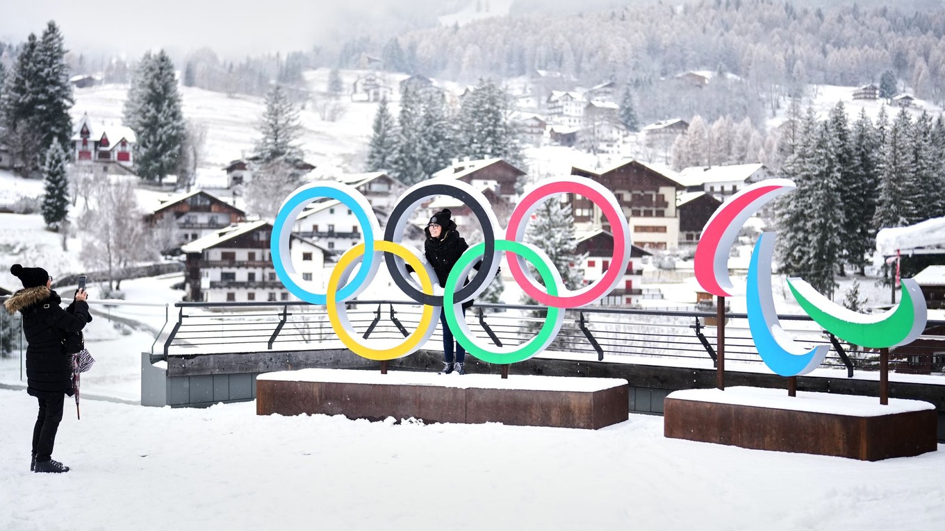 Olympijské kruhy v Cortine