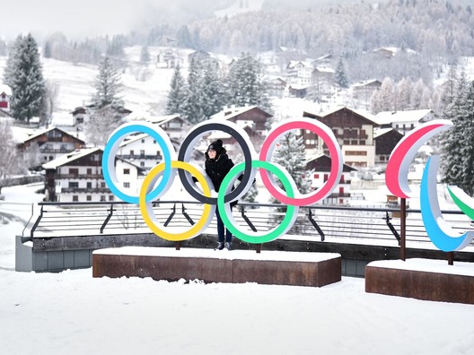 Olympijské kruhy v Cortine