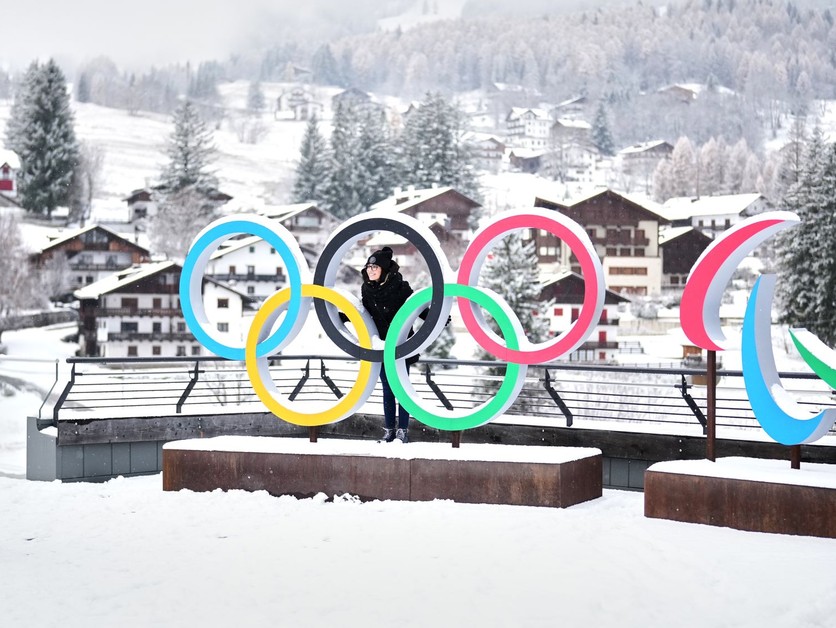 Olympijské kruhy v Cortine