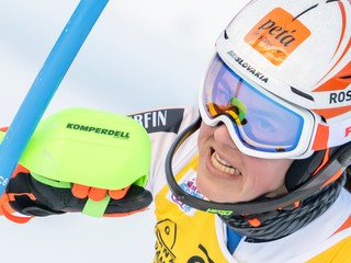 Petra Vlhová v prvom kole slalomu v Sestriere.