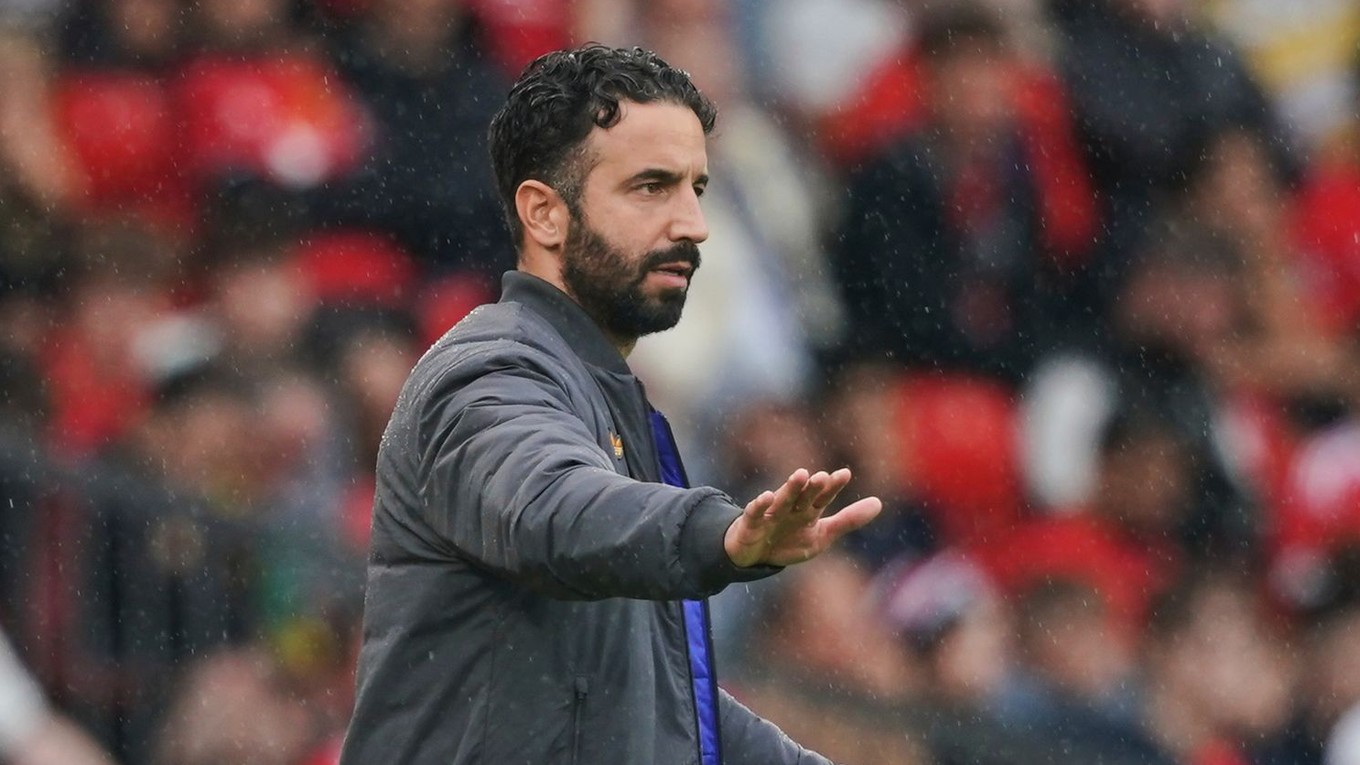 Ruben Amorim počas zápasu Manchester United - Burnley.