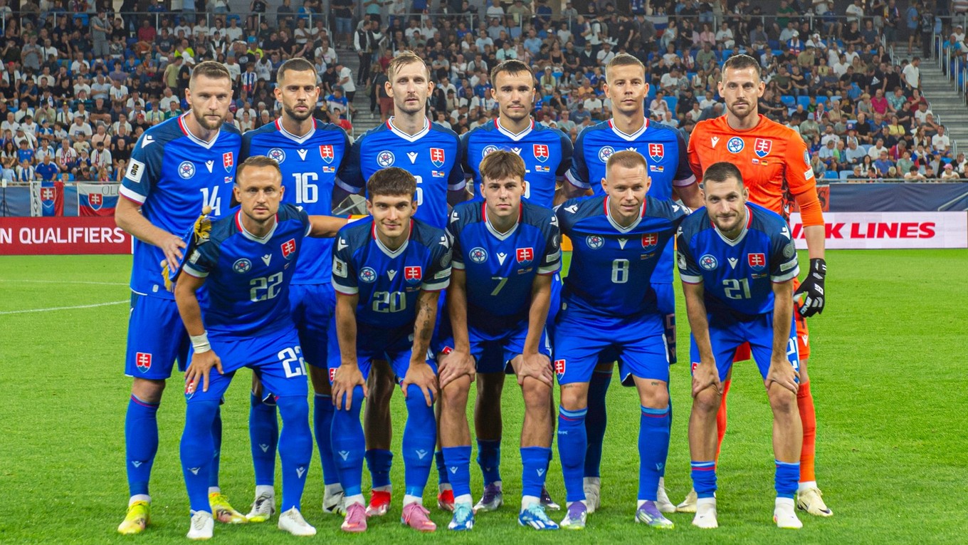 Slovenskí futbalisti v úvodnom kvalifikačnom zápase na MS 2026 A-skupiny Slovensko - Nemecko.