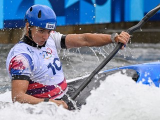 Slovenská vodná slalomárka Eliška Mintálová počas OH v Paríži 2024.