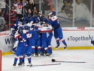 Na snímke radosť hráčov Slovenska po postupe do finále na MS U18 2026.