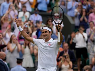 Roger Federer na Wimbledone 2021.