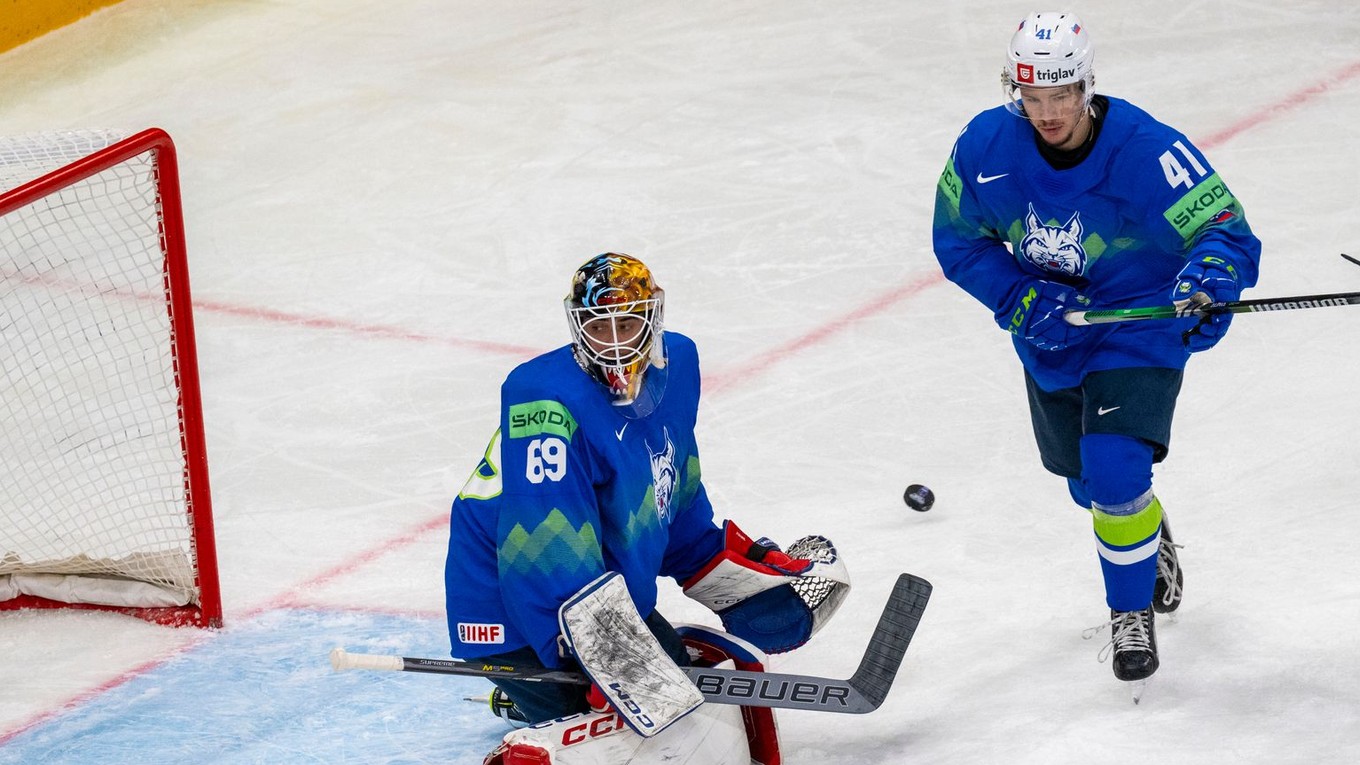 Slovinskí hokejisti na MS v hokeji 2025.