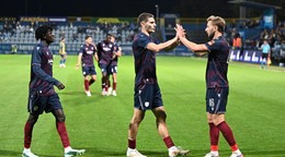 Gólová radosť Dunajskej Stredy počas zápasu 10. kola futbalovej Niké ligy MFK Zemplín Michalovce - FC DAC 1904 Dunajská Streda.
