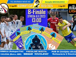 Slovnaft cup - osemfinále: Devínska Nová Ves sa postaví proti daľšiemu súperovi z NIKÉ ligy